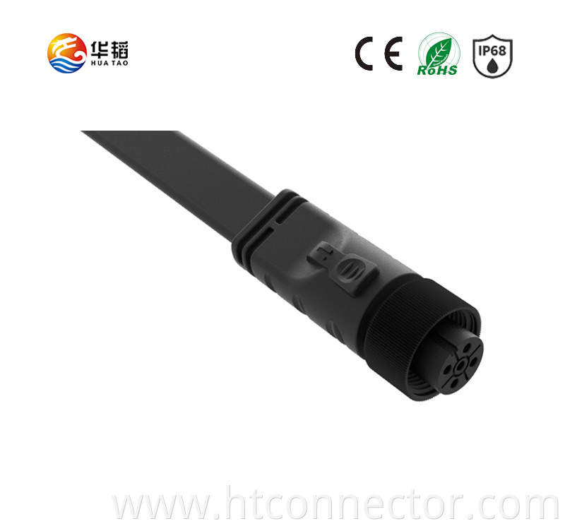 Waterproof cable with metal nut